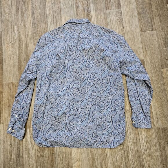 Vtg GAP Paisley Print Button Up Shirt Mens M Blue Preppy Groovy Cotton Y2K 90s - Picture 5 of 8